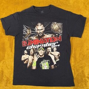 RARE WWE Elimination Chamber 2014 PPV T Shirt Mens M Black Orton Cena Wrestling